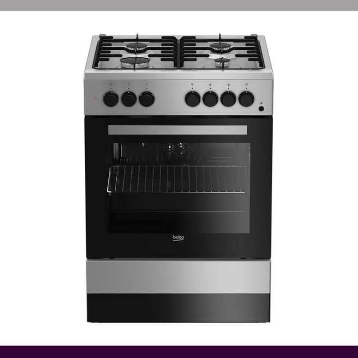 BEKO GAS COOKER 4 GAS + ELECTRIC OVEN (FSET62111GSS) DirectDeals.mu