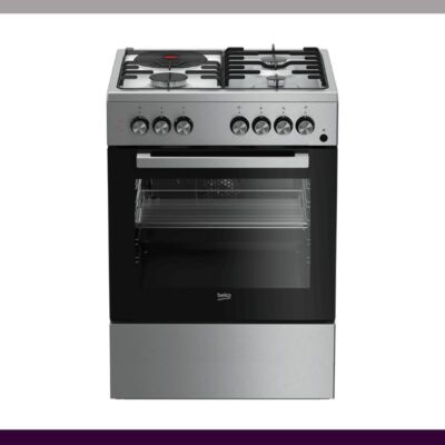 BEKO GAS COOKER – 3 GAS, 1 ELECTRIC+ ELECTRIC OVEN (FSET63110DX)