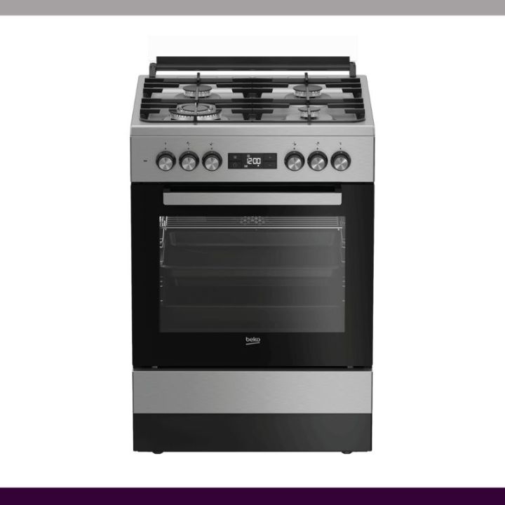 BEKO GAS COOKER 3 GAS, 1 WOK+ ELECTRIC OVEN (FSM61330DXDS